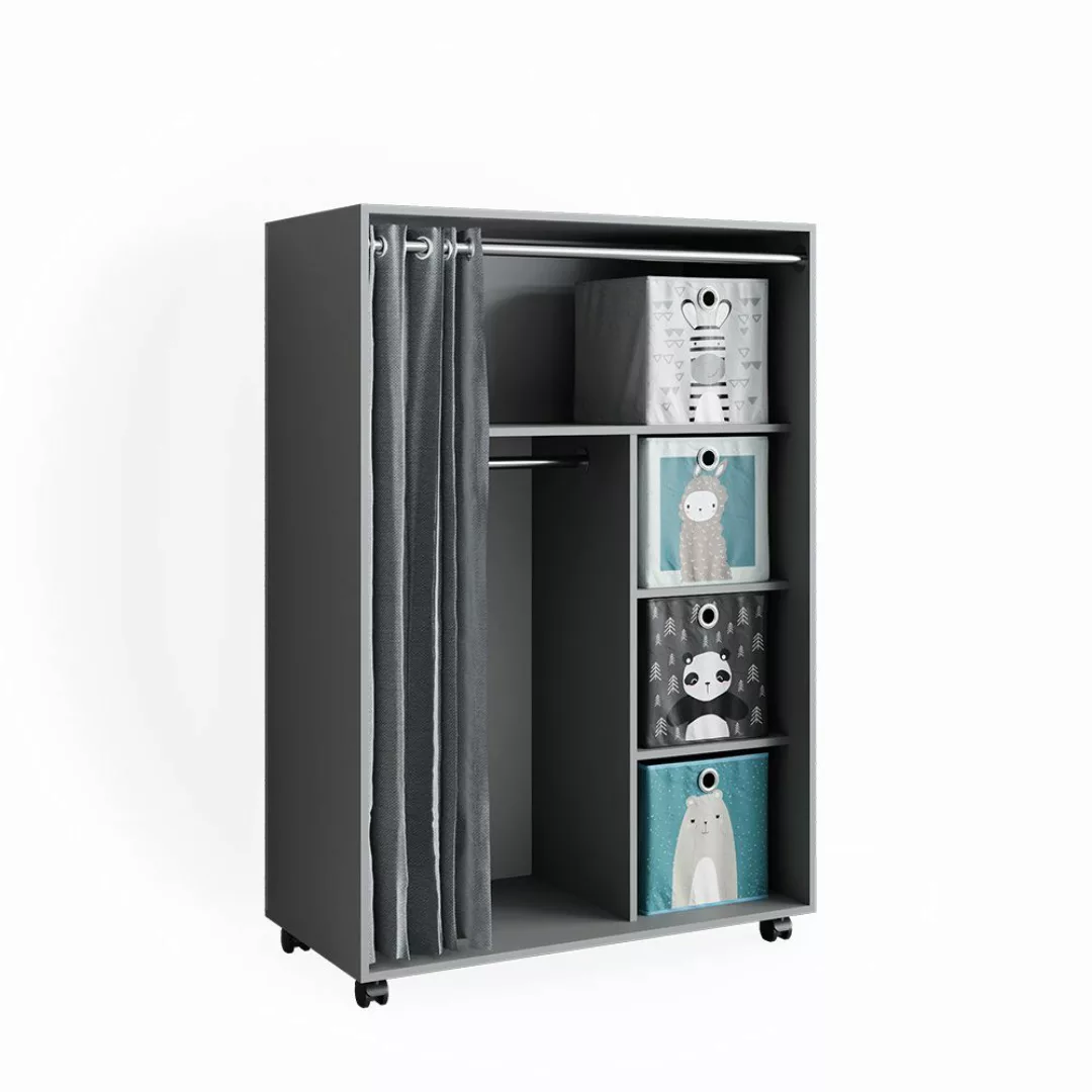 Vicco Kleiderschrank Doros, Grau, 100 x günstig online kaufen
