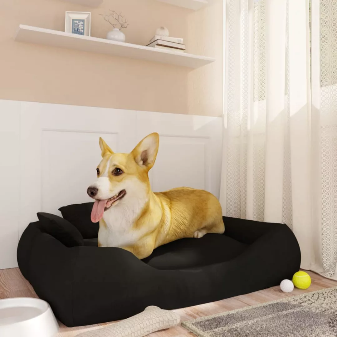 Vidaxl Hundebett Mit Kissen Schwarz 75x58x18 Cm Oxford-gewebe günstig online kaufen