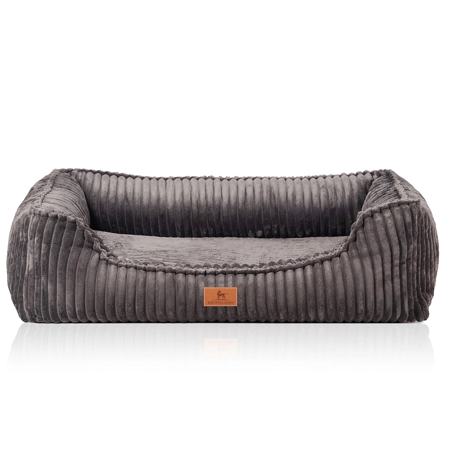 Knuffelwuff Hundebett Sedona Orthopädisch Breitcord M-L Grau günstig online kaufen