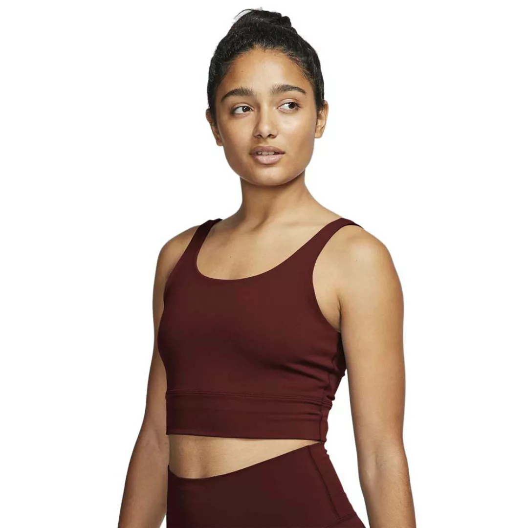 Nike Yoga Luxe Infinalon Crop Ärmelloses T-shirt XS Bronze Eclipse / Smokey günstig online kaufen