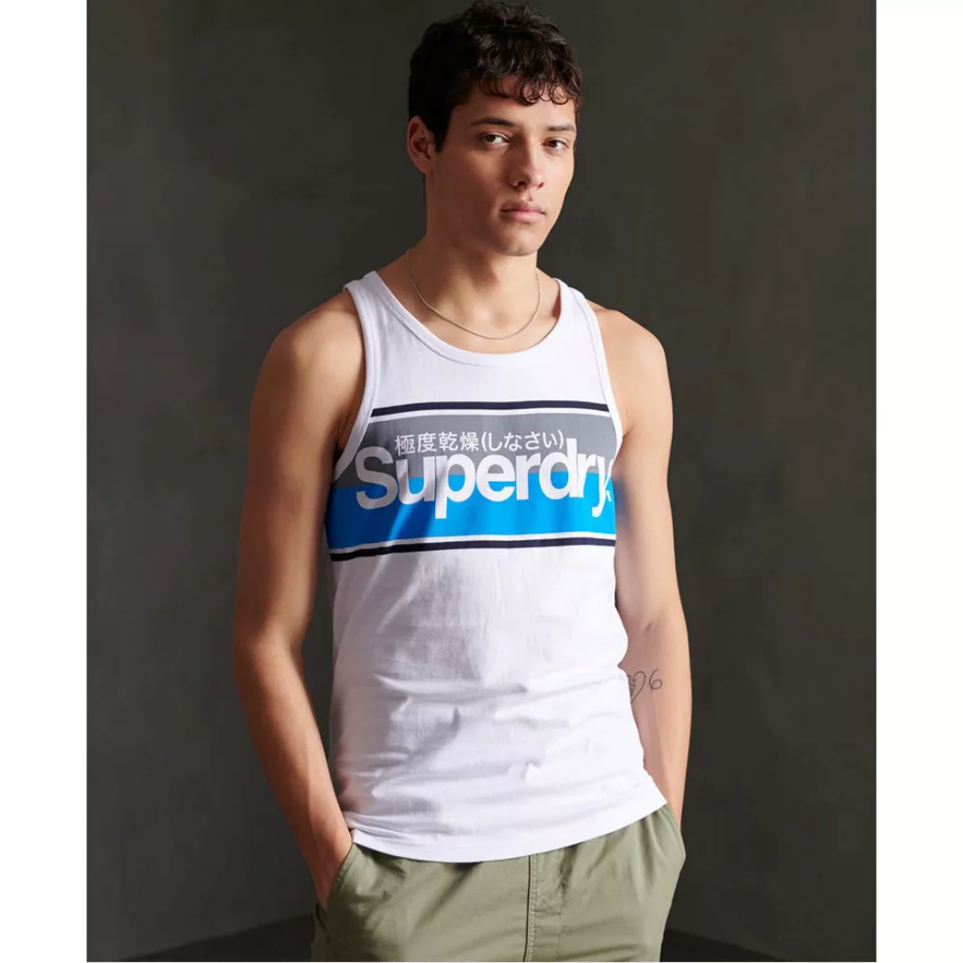 Superdry Core Logo Stripe Ärmelloses T-shirt 2XL Optic günstig online kaufen