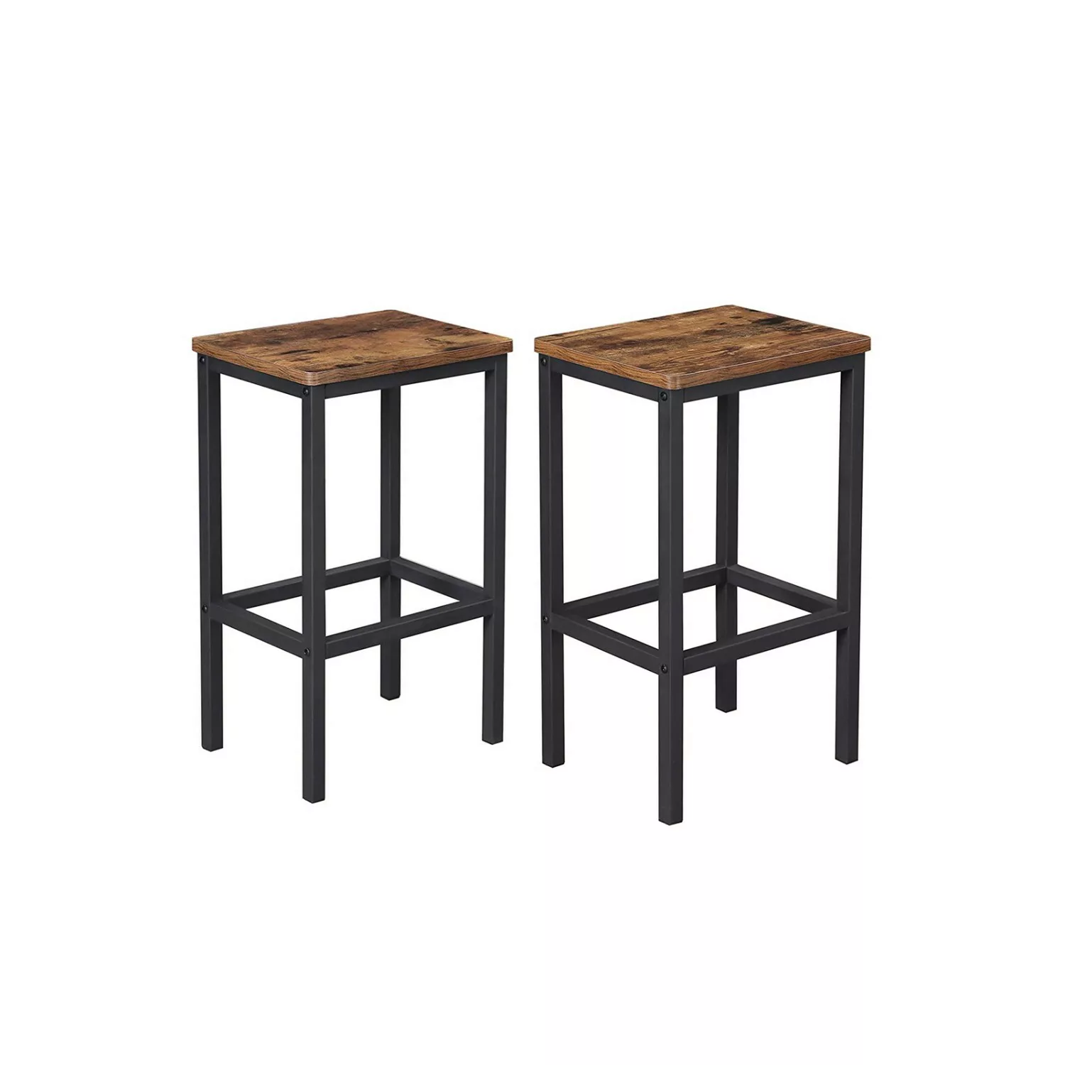Vasagle Barhocker 2er Set 40 cm x 30 cm x 65 cm Braun-Schwarz günstig online kaufen