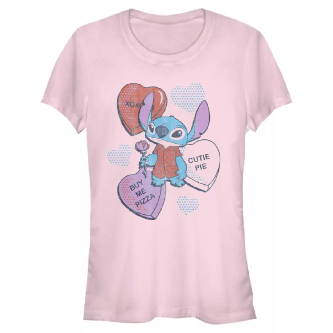 Disney Classics - Lilo & Stitch - Stitch Heart Pizza - Frauen T-Shirt günstig online kaufen