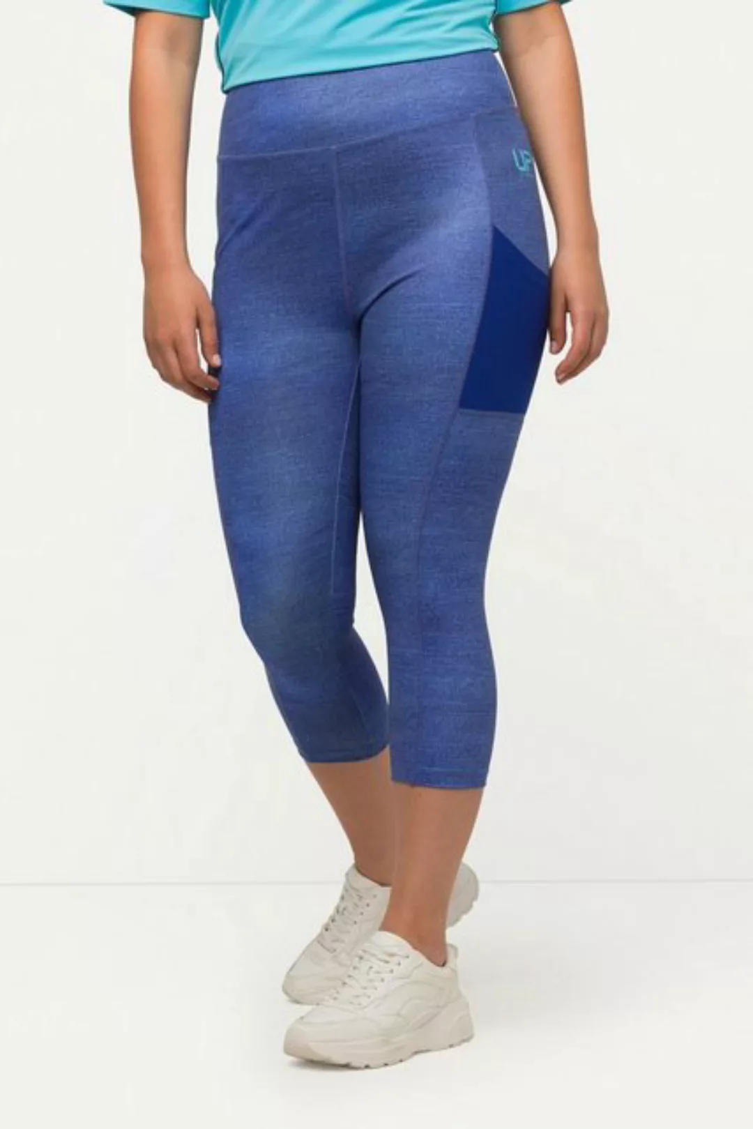 Ulla Popken Lederimitathose 3/4-Leggings Jeansoptik recycelt schnelltrockne günstig online kaufen