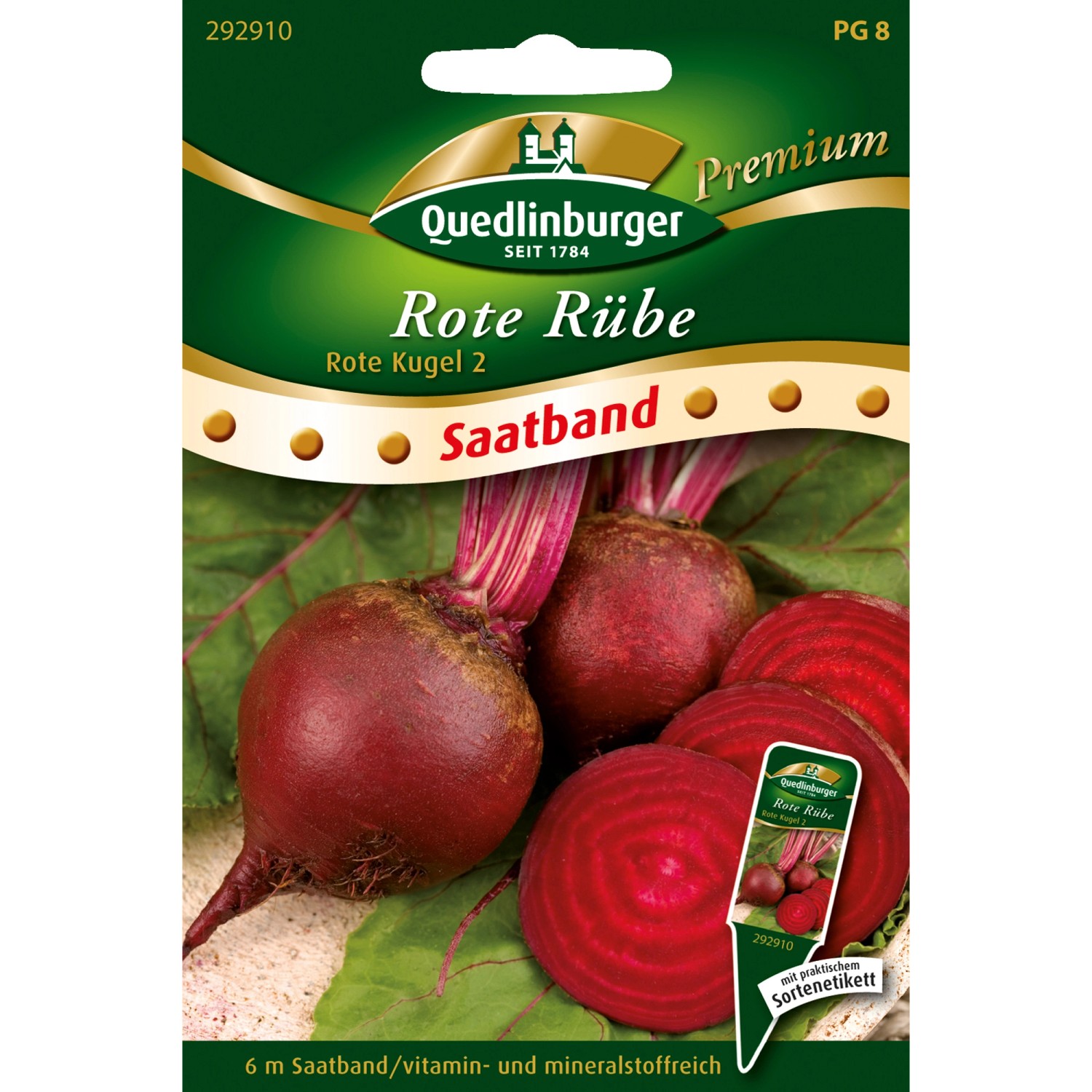 Quedlinburger Rote Beete Rote Kugel 2 Zoll Saatband günstig online kaufen