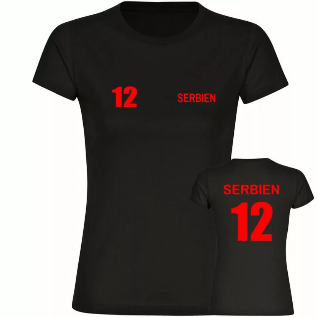 multifanshop T-Shirt Damen Serbien - Trikot 12 - Frauen günstig online kaufen