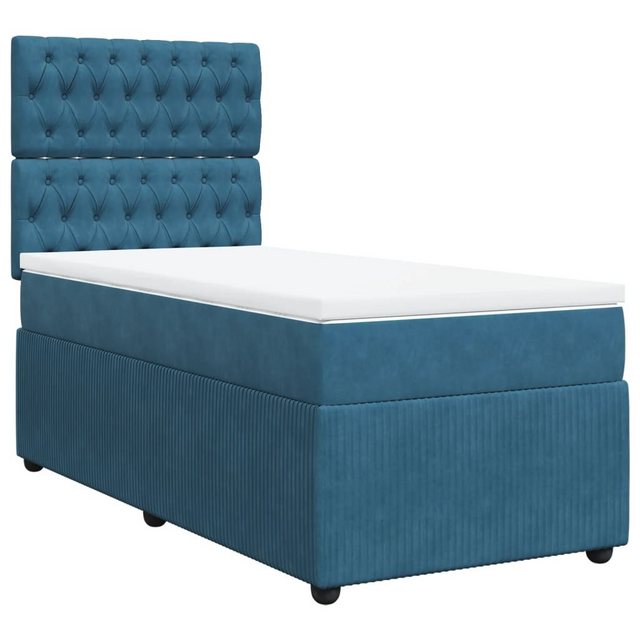 vidaXL Bett Boxspringbett mit Matratze Blau 80x200 cm Samt günstig online kaufen