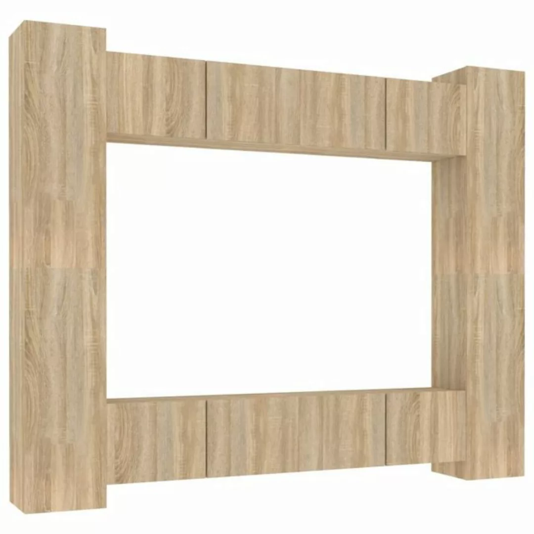 furnicato TV-Schrank 8-tlg. TV-Schrank-Set Sonoma-Eiche Holzwerkstoff (8-St günstig online kaufen