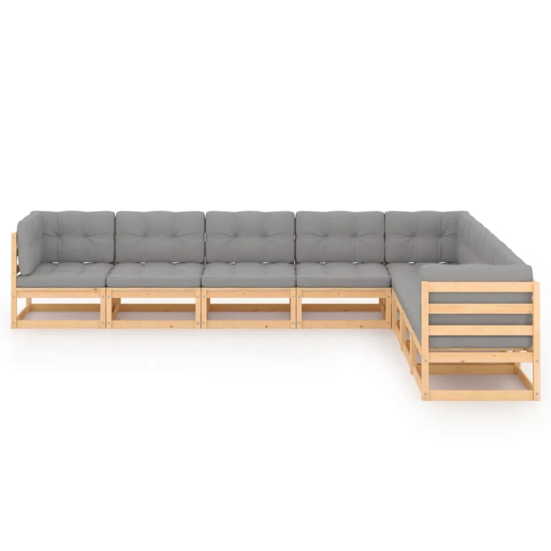 8-tlg. Garten-lounge-set Mit Kissen Kiefer Massivholz günstig online kaufen