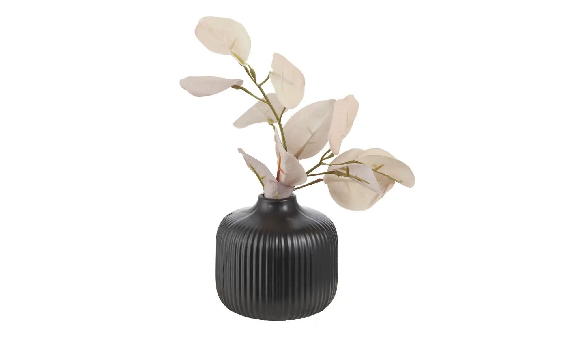 HOME STORY Vase ¦ schwarz ¦ Dolomite ¦ Maße (cm): H: 10  Ø: 10.5 Accessoire günstig online kaufen