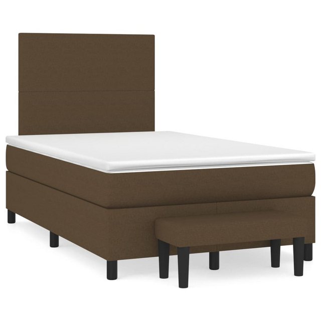 vidaXL Boxspringbett, Boxbett mit Matratze Dunkelbraun 120x200 cm Stoff günstig online kaufen