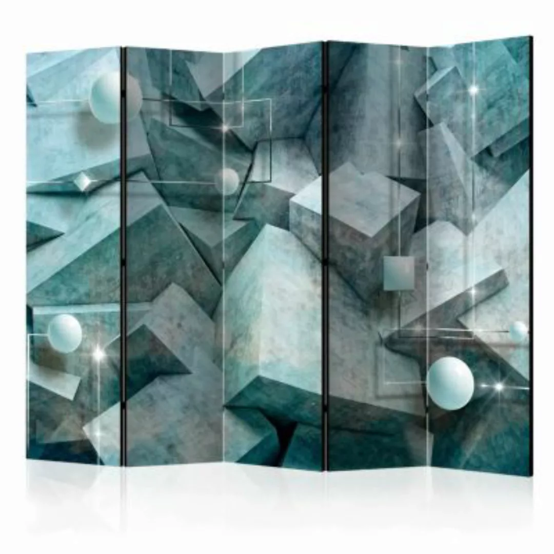 artgeist Paravent Concrete Cubes (Green) II [Room Dividers] mehrfarbig Gr. günstig online kaufen