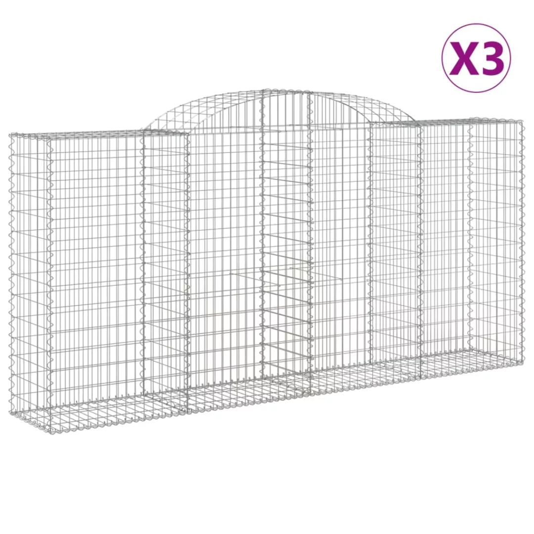 Vidaxl Gabionen Mit Hochbogen 3 Stk. 300x50x140/160cm Verzinktes Eisen günstig online kaufen