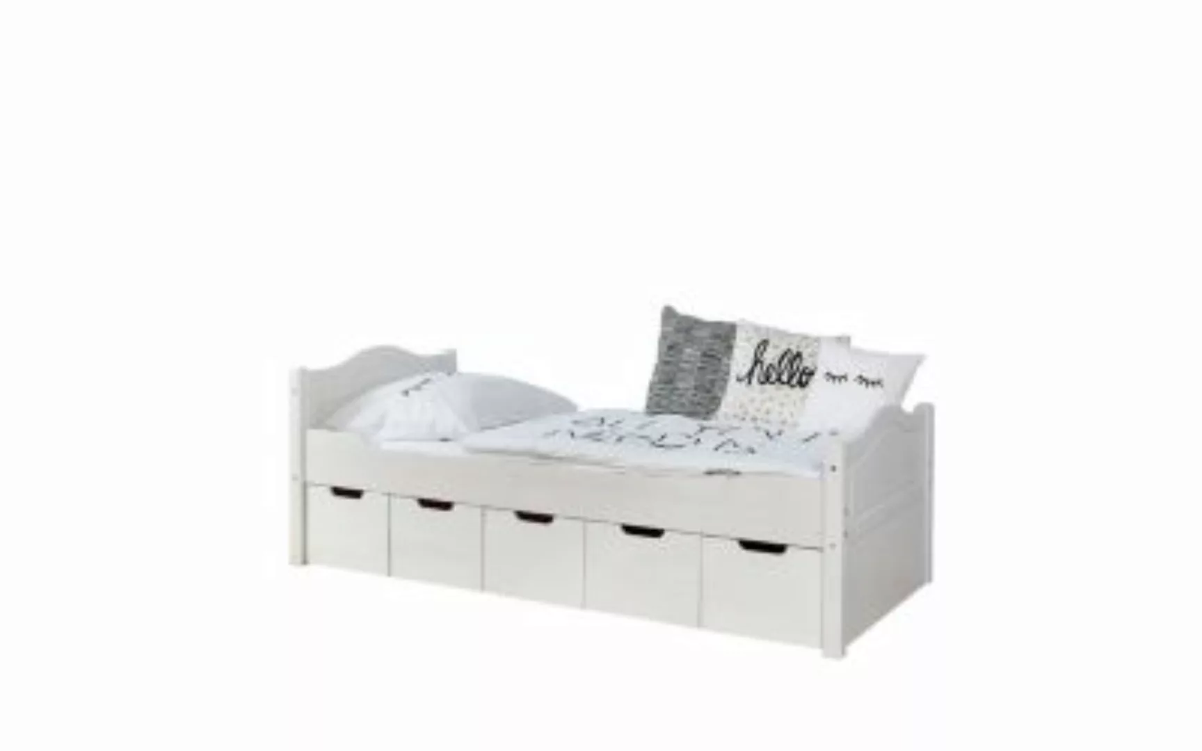 TICAA "Einzelbett ""Leni"" 100x200 Kiefer Weiß" weiß Gr. 100 x 200 günstig online kaufen