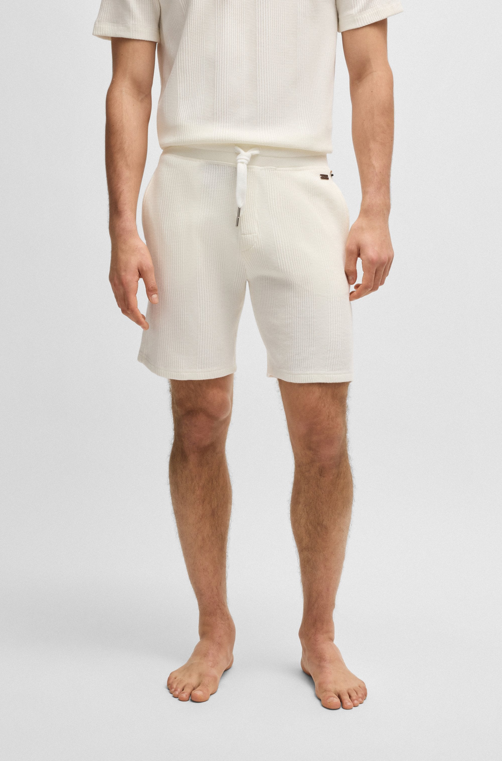 BOSS Sweatshorts "Sweatshorts Structure Sho", kurze Hose mit Strickeinsätze günstig online kaufen