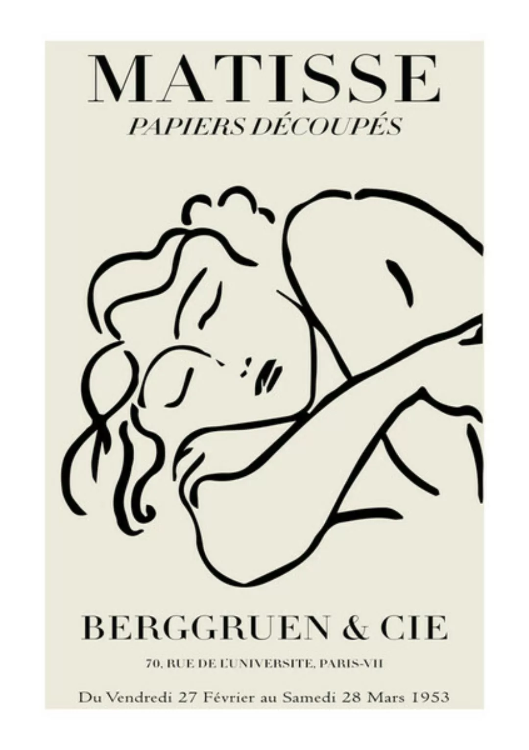 Poster / Leinwandbild - Matisse – Frau Schwarz-beige günstig online kaufen