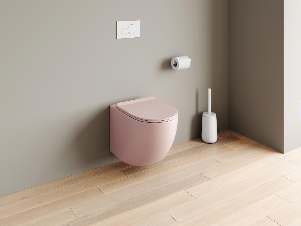 Wand-WC aus Keramik ohne Flansch - Rosa matt - JAVOINE günstig online kaufen