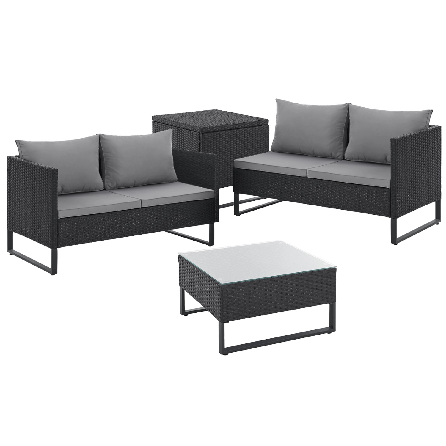 SVITA Gartenlounge-Set KANSAS, (Lounge-Set), Inklusive Kissenbox, günstig online kaufen