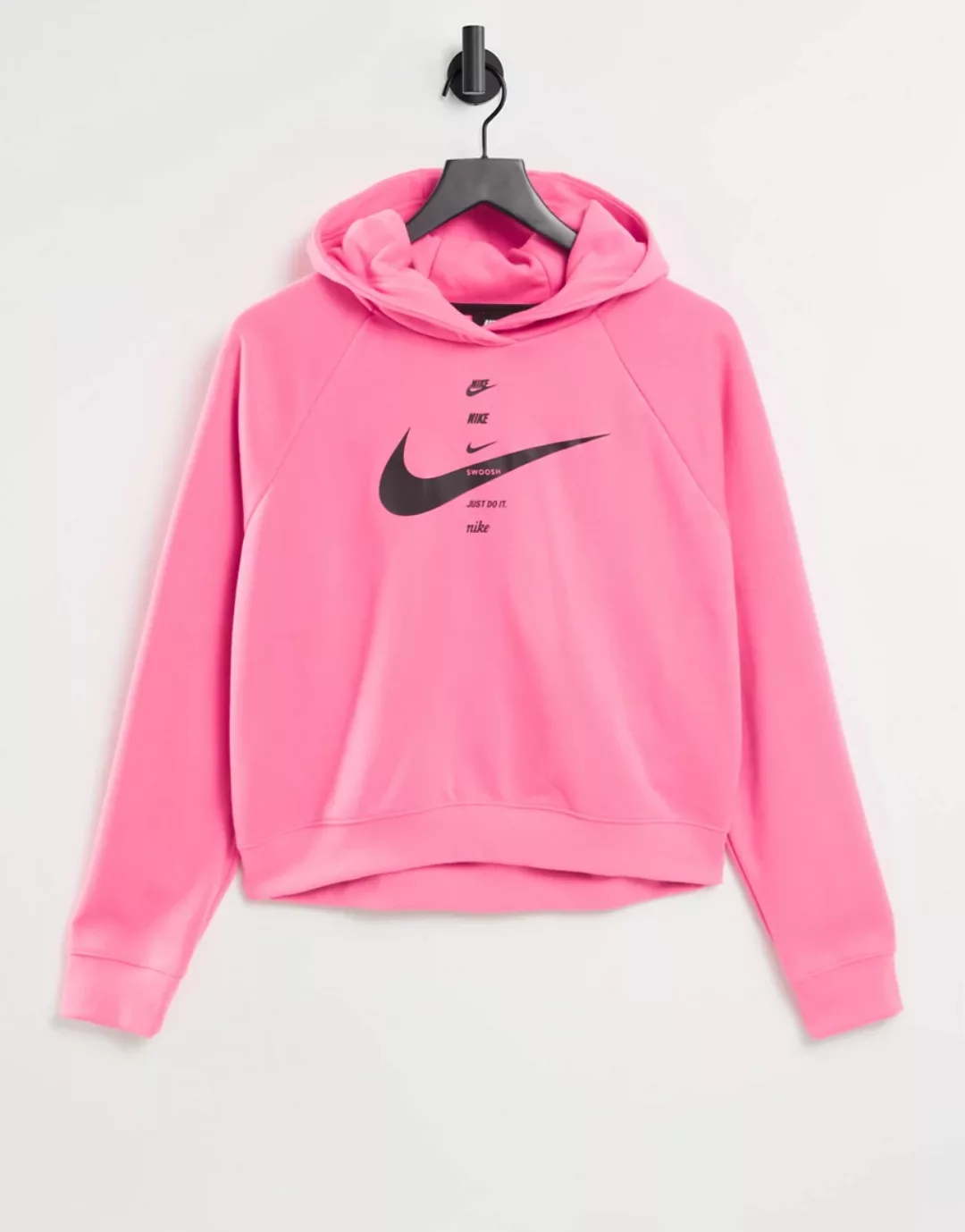 Nike – Kapuzenpullover mit Swoosh-Logo in Rosa günstig online kaufen