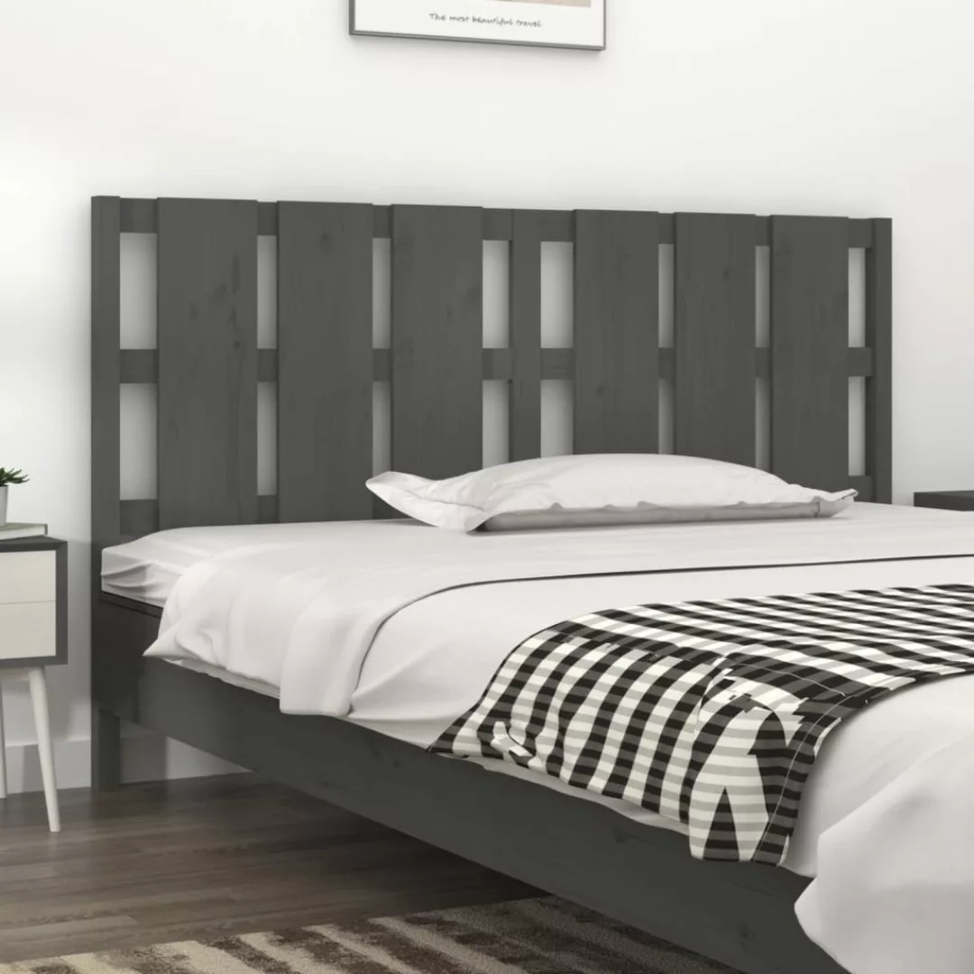 Vidaxl Bett-kopfteil Grau 185,5x4x100 Cm Massivholz Kiefer günstig online kaufen