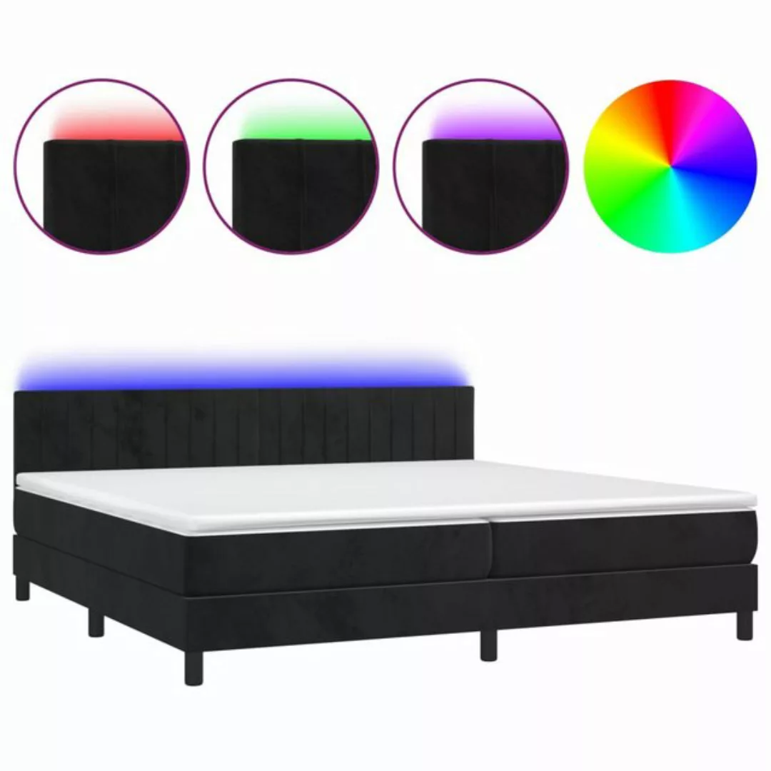 vidaXL Boxspringbett Bett Boxspringbett mit Matratze & LED Samt (200 x 200 günstig online kaufen