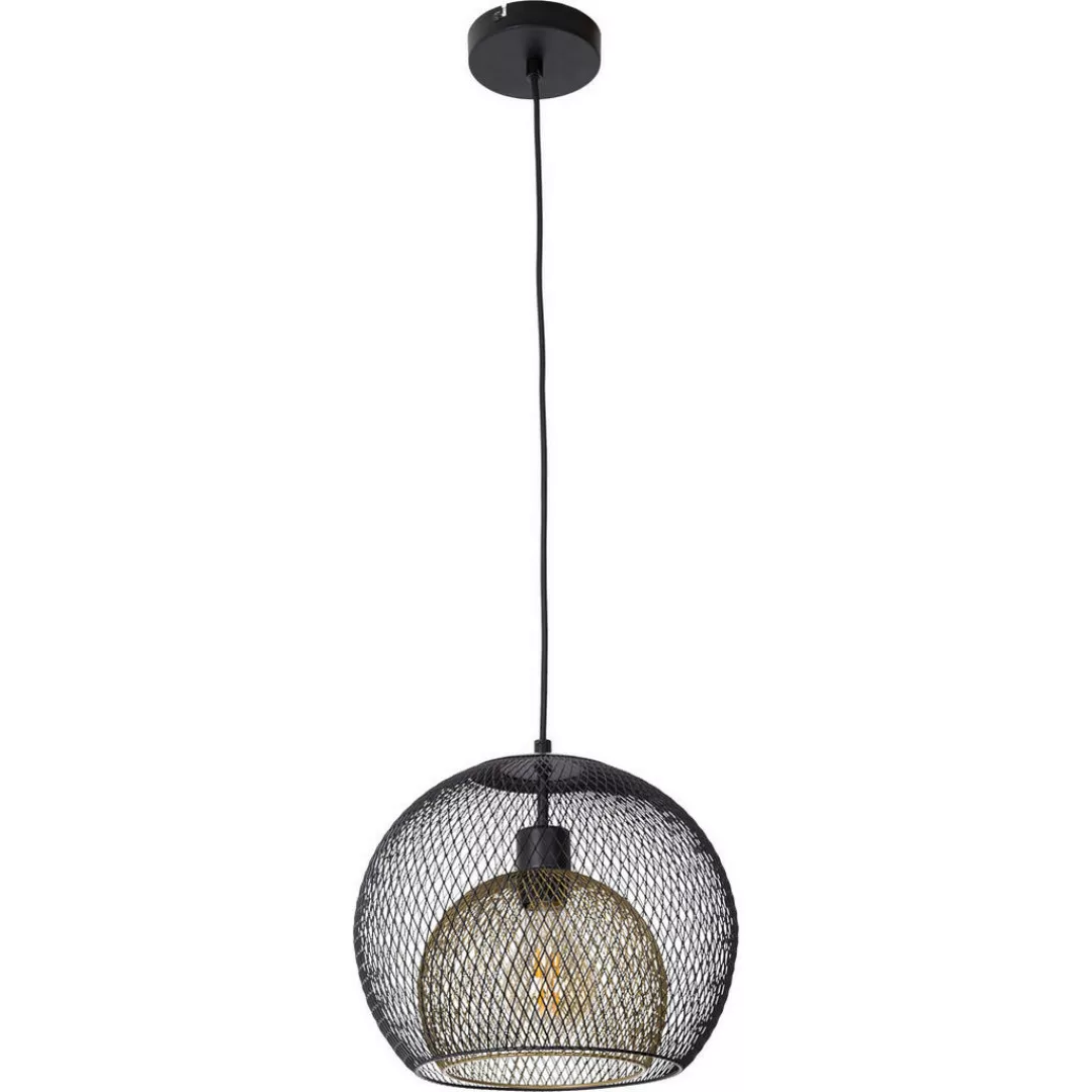 GLOBO Pendelleuchte SELINA 30260108X gold schwarz Metall H/D: ca. 150x30 cm günstig online kaufen