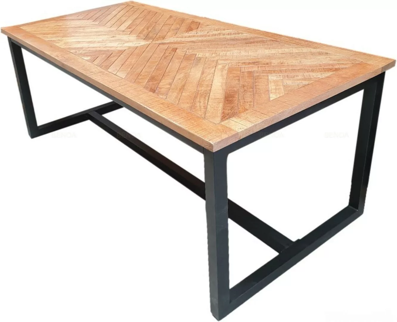 Esstisch Tisch Metall Massiv Mangoholz Industrial Loft günstig online kaufen