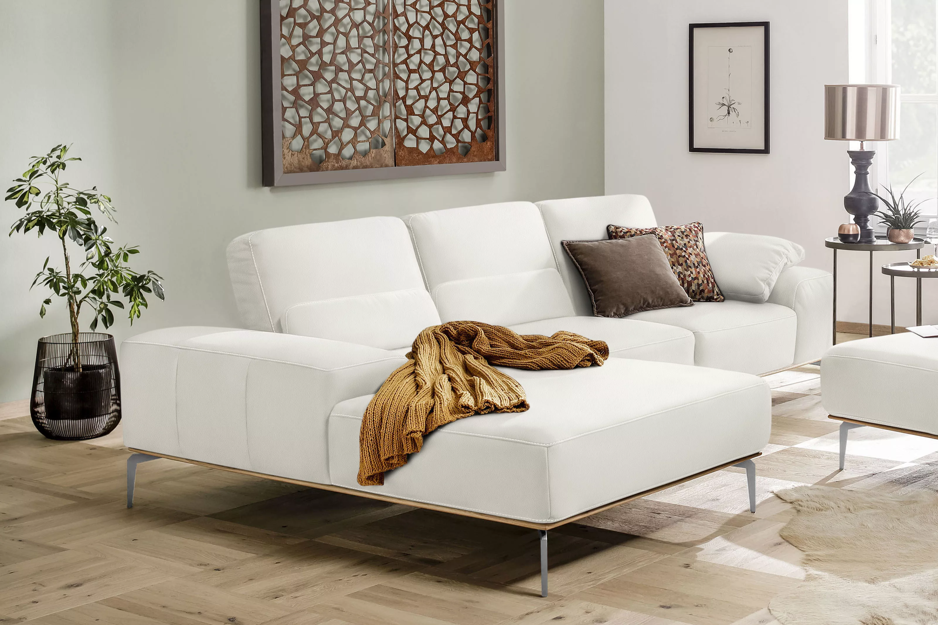 W.SCHILLIG Ecksofa "run, Designsofa, bequem, L-Form", mit elegantem Holzsoc günstig online kaufen