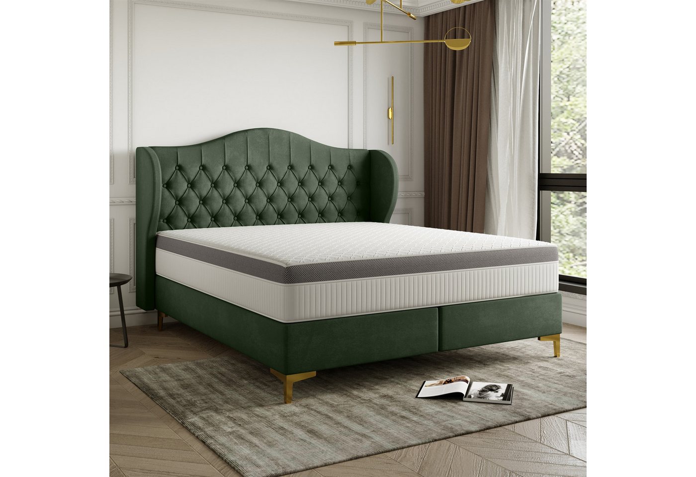 Fun Möbel Polsterbett Schlafzimmerbett PELAGIO in Stoff Whisper mit Matratz günstig online kaufen