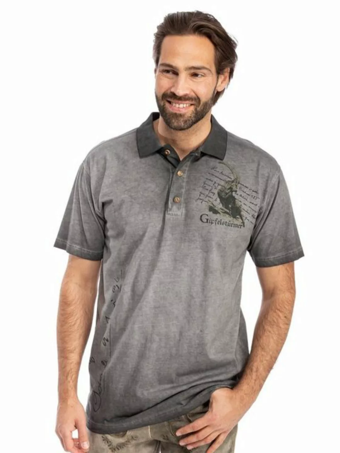 Gipfelstürmer T-Shirt Poloshirt WEITENAU anthrazit günstig online kaufen