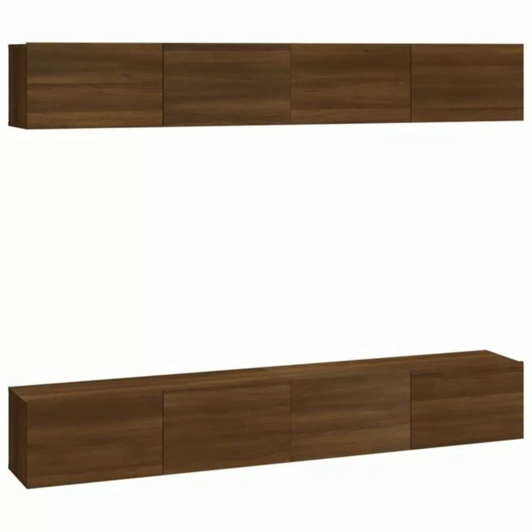 vidaXL Kleiderschrank TV-Wandschränke 4 Stk Braun Eiche 100x30x30 cm Wandsc günstig online kaufen