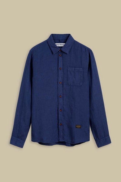 Herrenhemd "Enda Pocket" Aus 100% Leinen, Blue Linen günstig online kaufen
