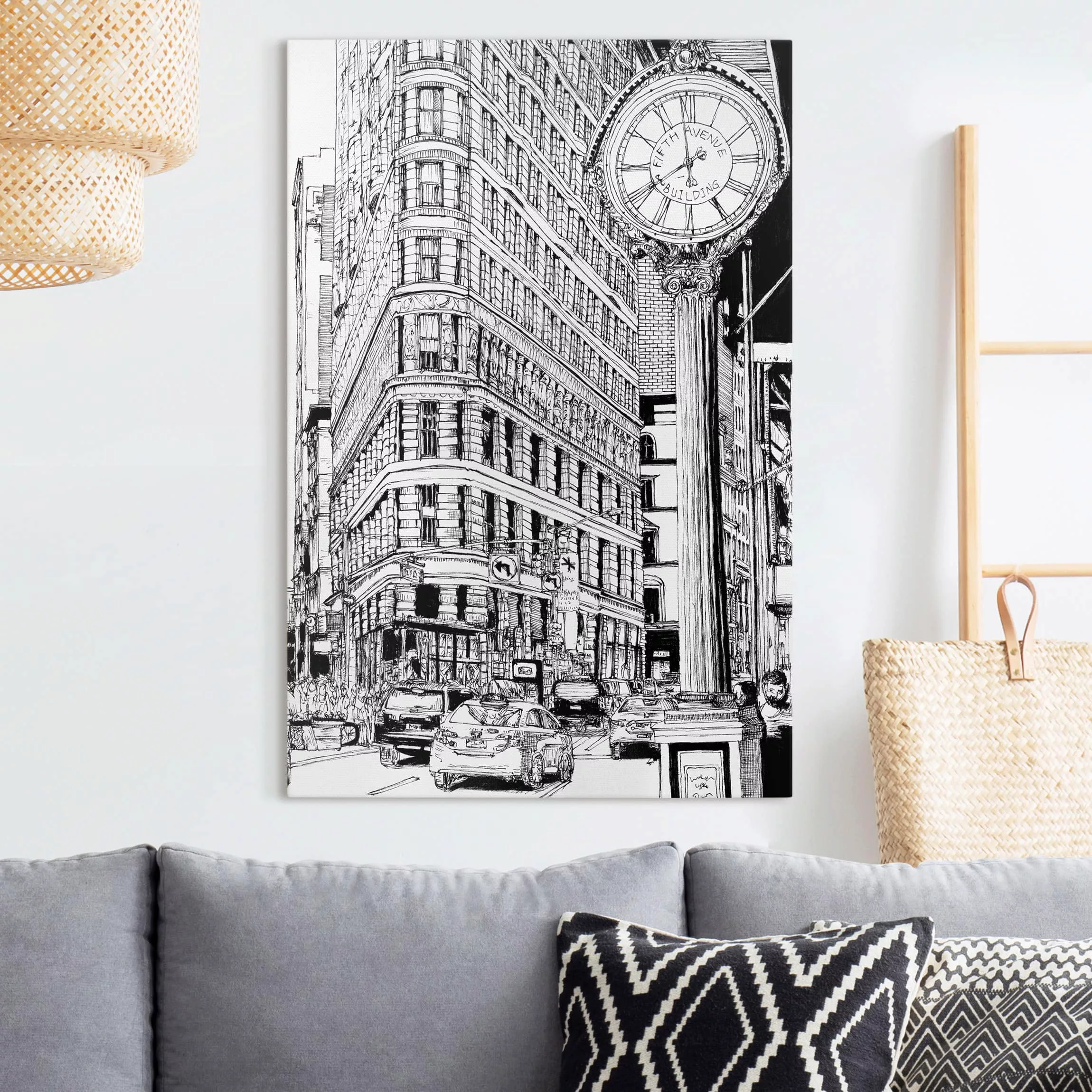 Leinwandbild - Hochformat City Study - Flatiron Building günstig online kaufen