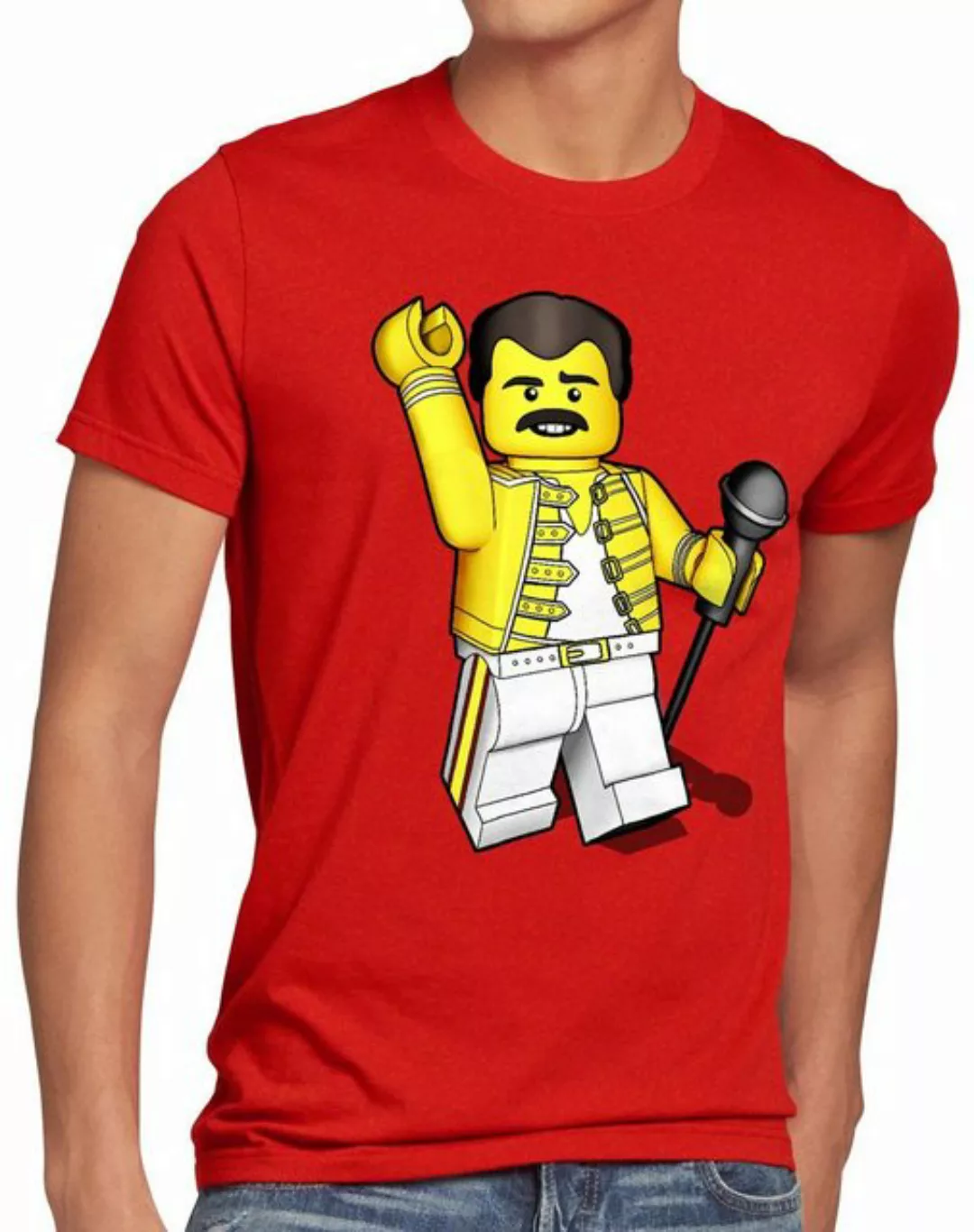 style3 Print-Shirt Herren T-Shirt I want to brick free freddie rock you bau günstig online kaufen