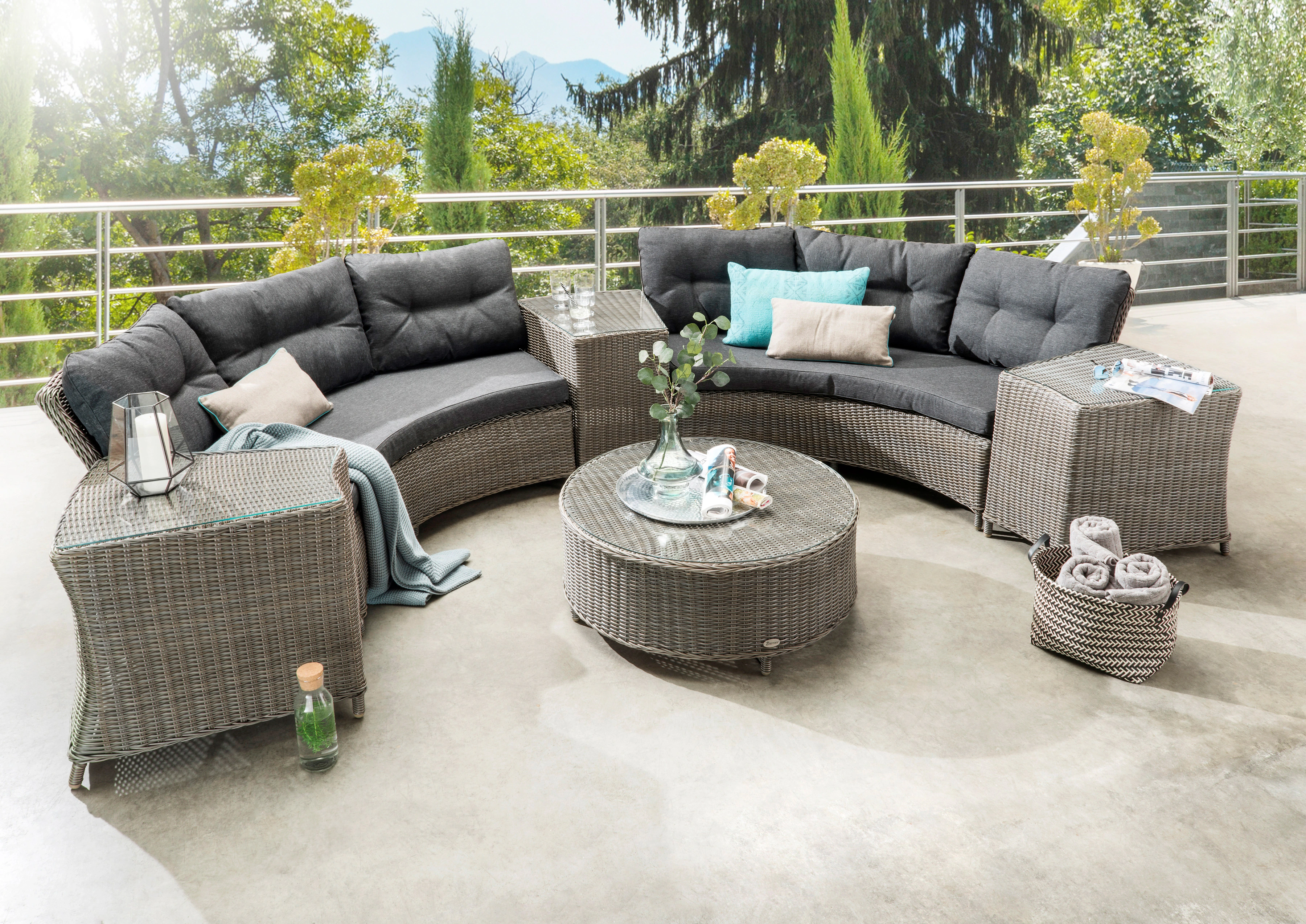 Destiny Gartenlounge-Set "RIO", (Set, 18 tlg., 2x Schenkel, 1x Tisch, 3x Be günstig online kaufen