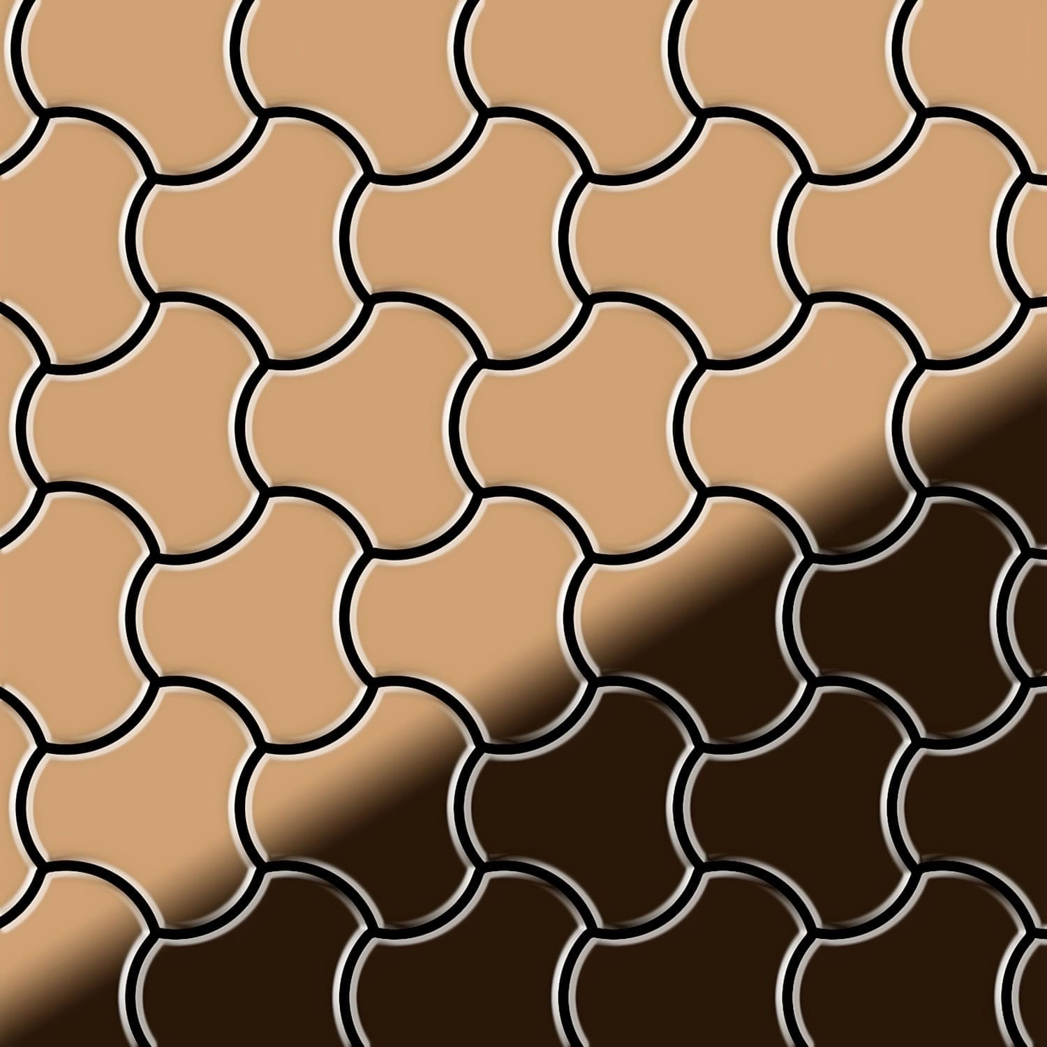 ALLOY Mosaik Fliese Massiv Metall Titan Hochglänzend Kupfer 1,6mm Stark Ubi günstig online kaufen