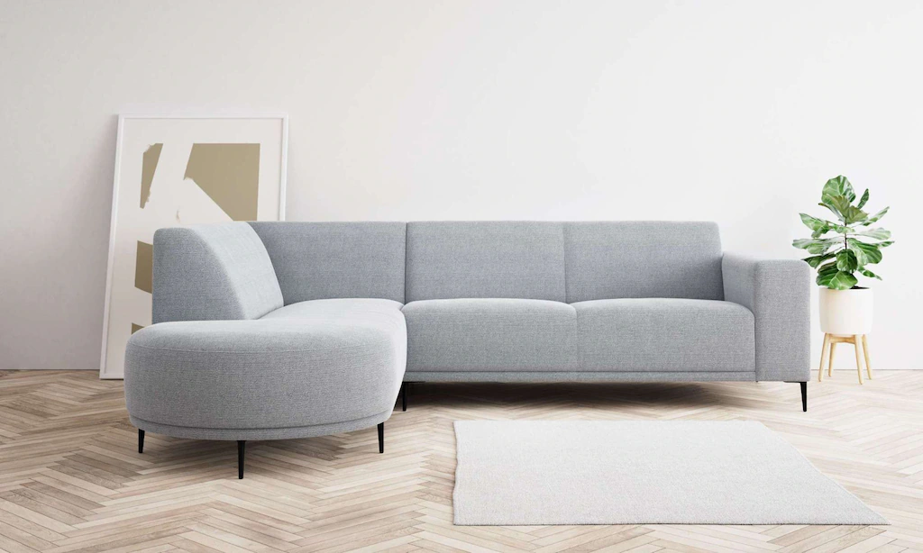 andas Ecksofa "Vorby", L-Form, Breite 252 cm, weicher Chenille-Stoff, schwa günstig online kaufen