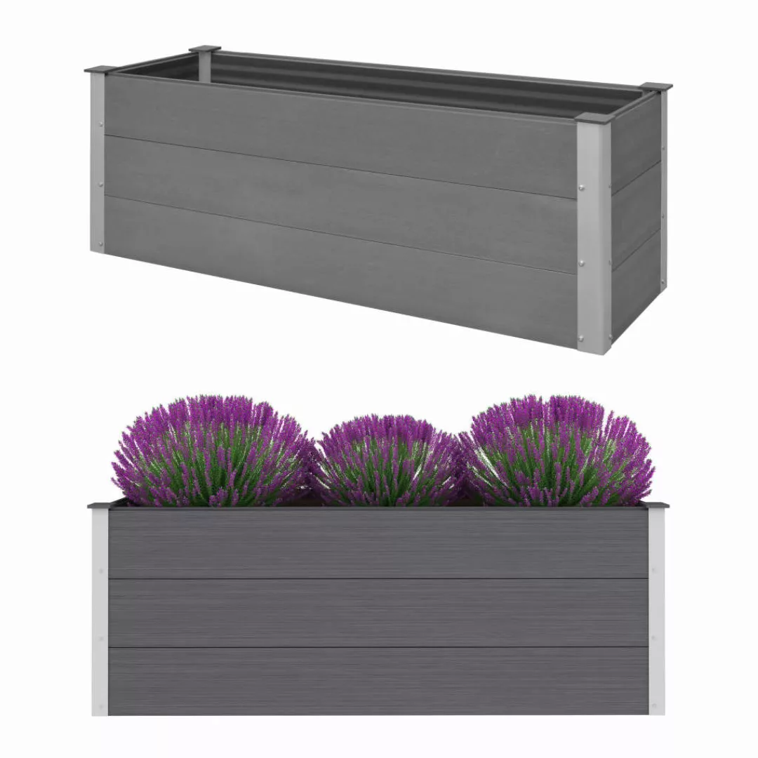 Garten-hochbeet Wpc 150 X 50 X 54 Cm Grau günstig online kaufen