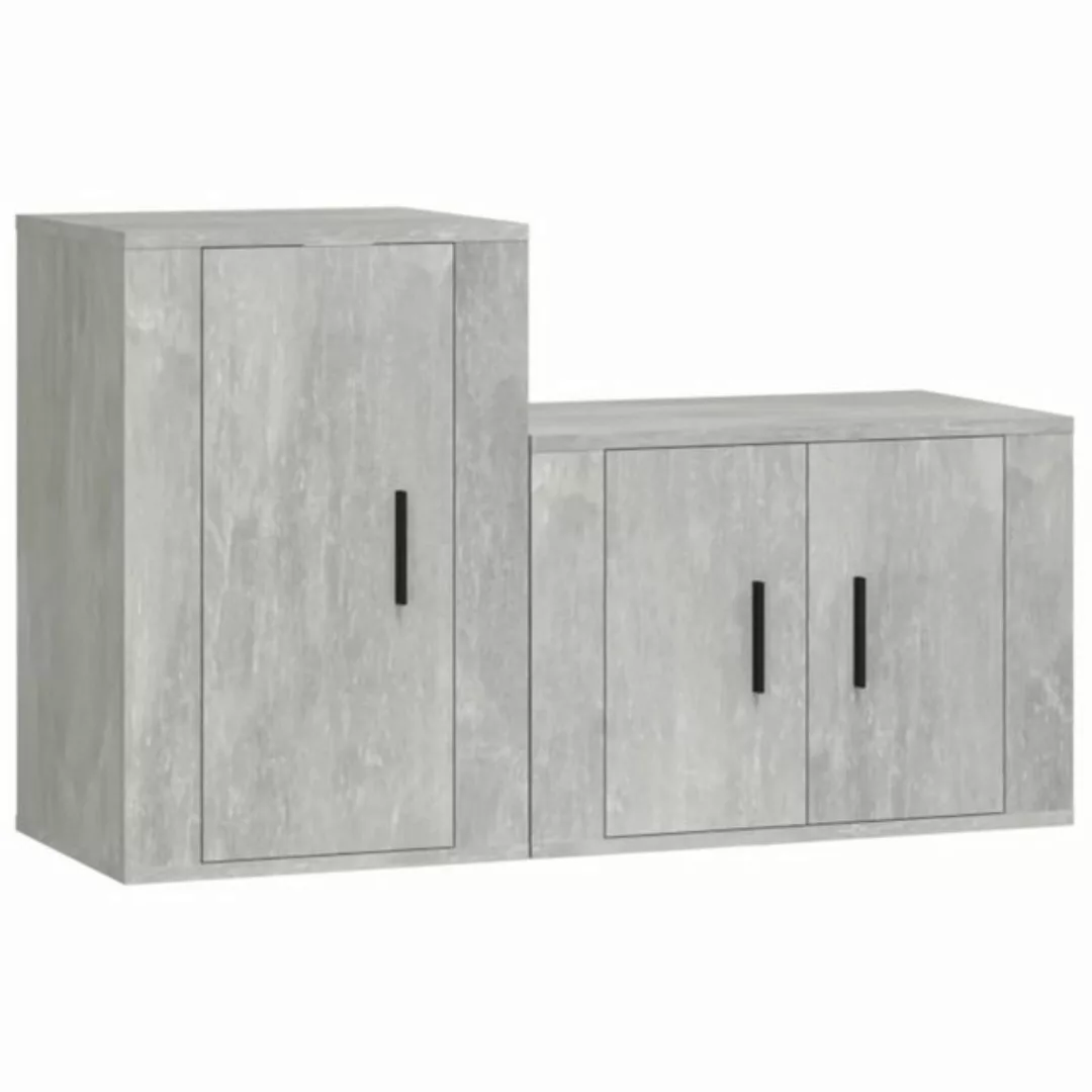 furnicato TV-Schrank 2-tlg. TV-Schrank-Set Betongrau Holzwerkstoff günstig online kaufen