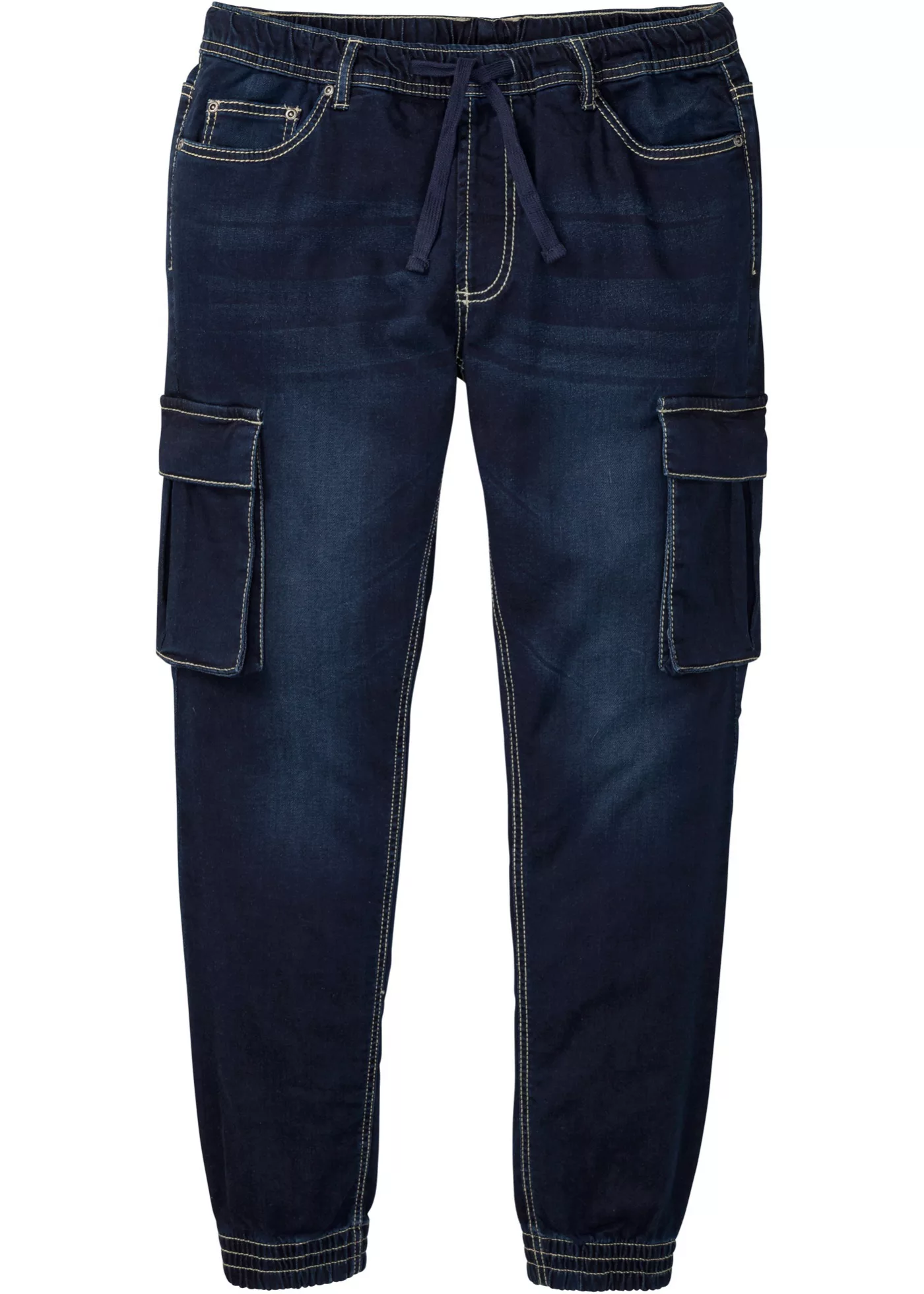 Slim Fit Schlupf-Cargo-Jeans, Straight günstig online kaufen