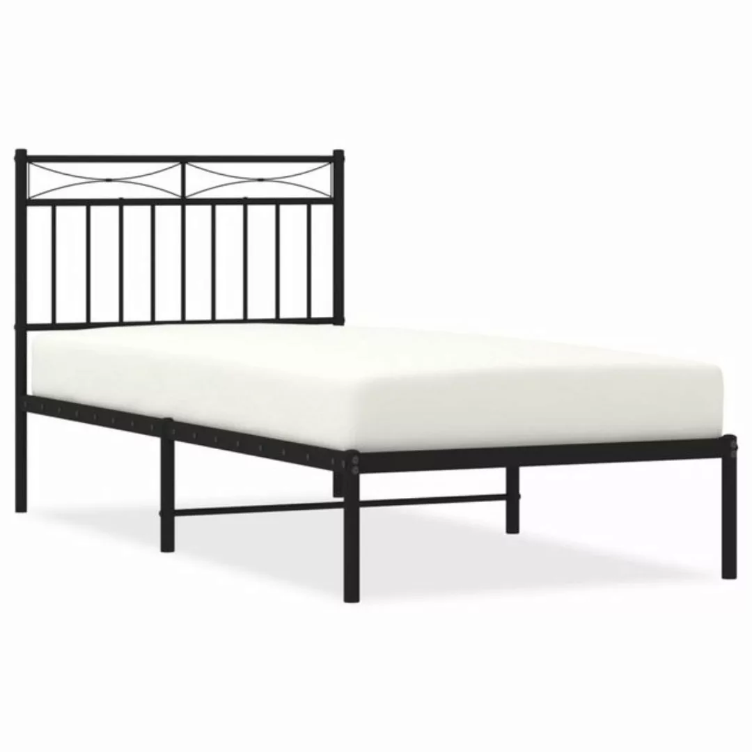 vidaXL Bett Bettgestell mit Kopfteil Metall Schwarz 90x200 cm günstig online kaufen