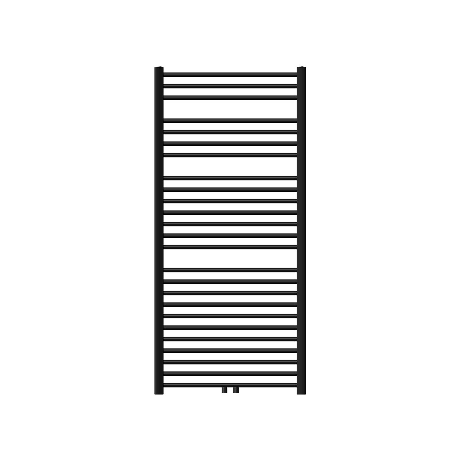 LuxeBath Badheizkörper Sahara 750x1500 mm Schwarz Matt Gerade Mittelanschlu günstig online kaufen