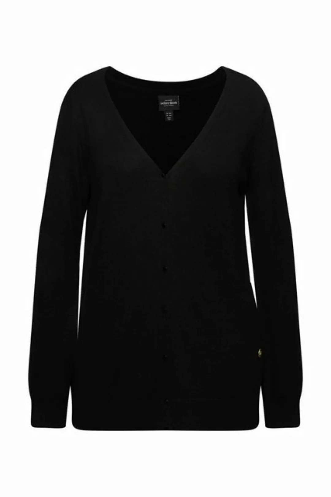 Ulla Popken Strickjacke Strickjacke edle Merinowolle V-Ausschnitt günstig online kaufen