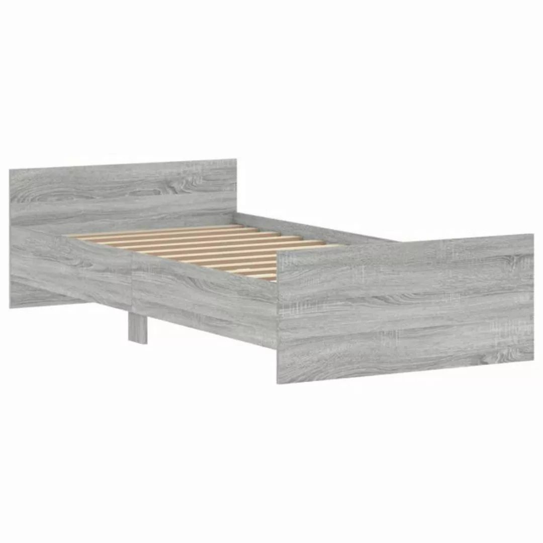 vidaXL Bett Bettgestell Grau Sonoma 90x200 cm Holzwerkstoff günstig online kaufen