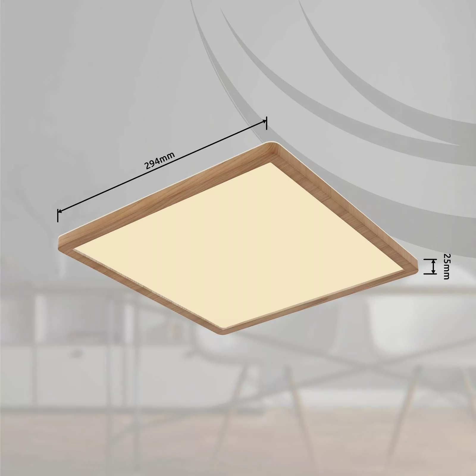 LED-Deckenleuchte Sapana, Länge 29,5 cm Holzoptik günstig online kaufen