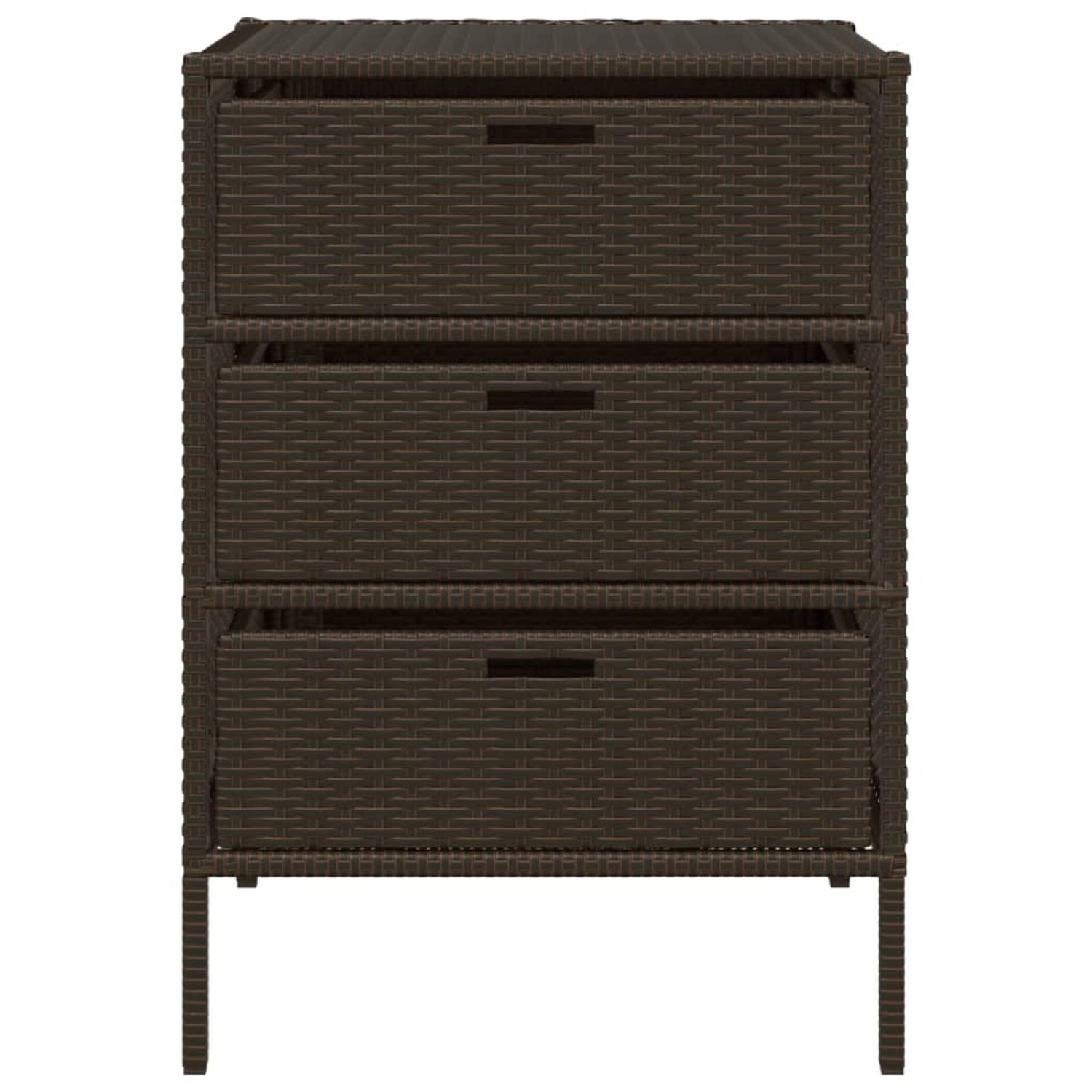 vidaXL Gartenschrank Braun 55x59x80 cm Poly Rattan günstig online kaufen