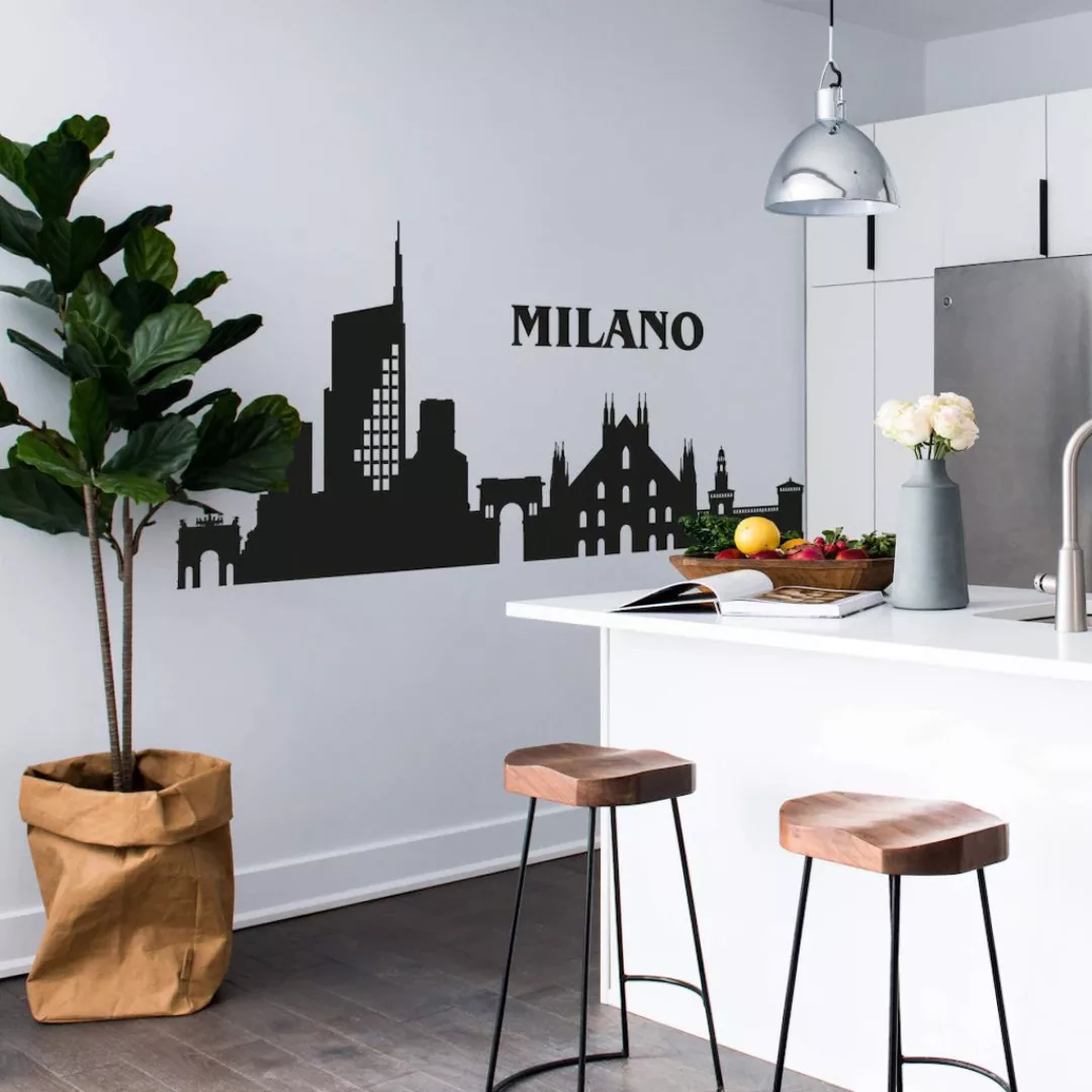 Wall-Art Wandtattoo "XXL Stadt Skyline Milano 120cm", (1 St.), selbstkleben günstig online kaufen