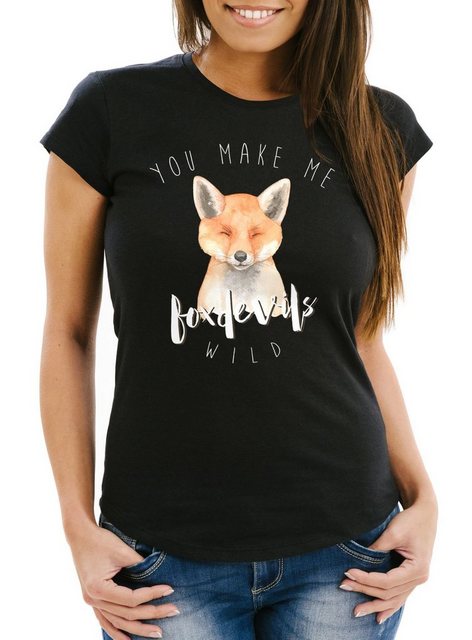 MoonWorks Print-Shirt Damen T-Shirt You make me fox devils wild Liebe Dengl günstig online kaufen