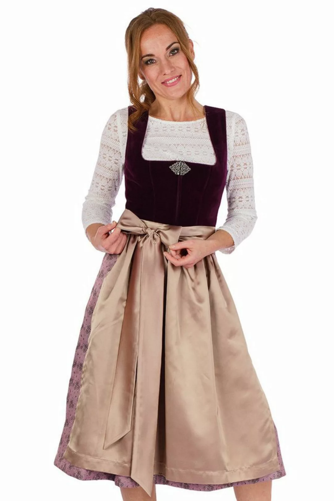 MarJo Dirndl Samt Dirndl 2tlg. - SABINE - brombeer/mauve/macchiato günstig online kaufen