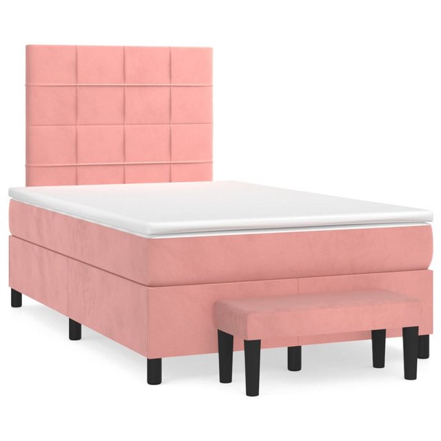 vidaXL Boxspringbett Boxspringbett mit Matratze und Fusshocker Samt (120 x günstig online kaufen